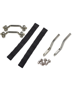 Kentrol 76-95 Jeep CJ/YJ Door Strap Kit Polished Stainless Steel - 30725