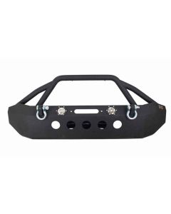 Fishbone Offroad 07-18 Jeep Wrangler Front Winch Bumper W/LEDs Full Width - Blk Texured Powdercoated - FB22003