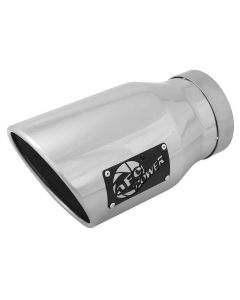 aFe POWER MACH Force-Xp 5 304 Stainless Steel Exhaust Tip 5 In x 7 Out x 12 L Bolt-On Right- AFE-49T50702-P12