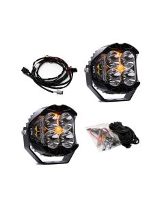 Baja Designs Universal LP4 Pro LED Auxiliary Light Pod Pair - Spot Clear & Amber Backlight w/ Wiring