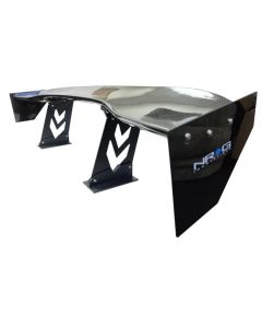 NRG Carbon Fiber Weave 59 Inch Universal Rear Spoiler Arrow Cut Out Stands and NRG logo End Plates- NRG-CARB-A590NRG