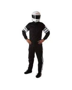 RaceQuip 120 Series Pyrovatex Racing Pants - Black - Large- RACE-122005