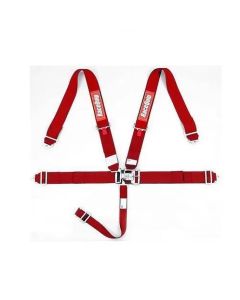 RaceQuip Latch & Link 5-Point Harness Assembly - Pull Down - Bolt-In or Wrap Around Mount - Red- RACE-711011