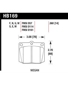 Hawk Performance Disc Brake Pad Toyota Pickup Front 1976-1983- HB169N.560