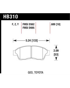 Hawk Performance Disc Brake Pad Toyota Front- HB310F.689