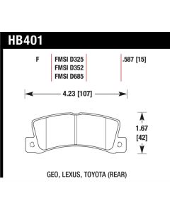 Hawk Performance Disc Brake Pad Rear- HB401F.587