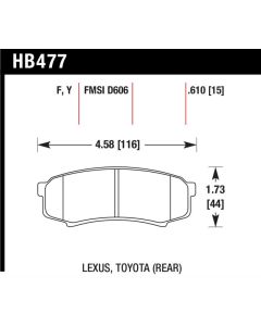 Hawk Performance Disc Brake Pad Rear- HB477F.610