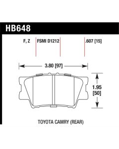 Hawk Performance Disc Brake Pad Rear- HB648Z.607