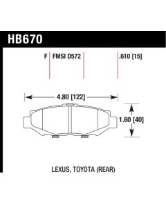 Hawk Performance Disc Brake Pad Rear- HB670F.610