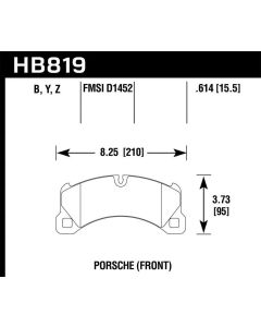 Hawk Performance HPS 5.0 Porsche 958 Cayenne Front 2011-2013- HAWK-HB819B.614