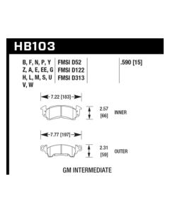 Hawk Performance HPS 5.0 Front- HAWK-HB103B.590
