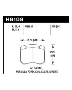 Hawk Performance Blue 9012- HAWK-HB108E.560