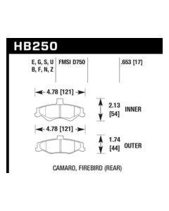 Hawk Performance HPS Rear- HAWK-HB250F.653