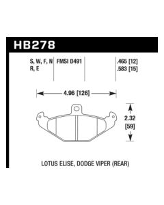 Hawk Performance HPS Dodge Viper Rear 1992-2000- HAWK-HB278F.583