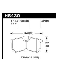 Hawk Performance HPS Ford Rear- HAWK-HB430F.547