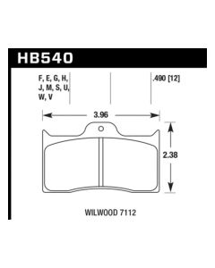 Hawk Performance Blue 9012- HAWK-HB540E.490