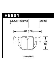 Hawk Performance HPS 5.0 BMW Rear- HAWK-HB624B.642