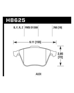 Hawk Performance HPS 5.0 Front- HAWK-HB625B.760