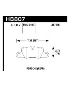 Hawk Performance HPS 5.0 Porsche Rear- HAWK-HB807B.587
