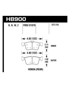 Hawk Performance HP Plus Rear- HAWK-HB900N.572