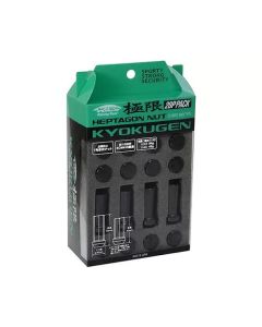 Project Kics Black KyoKugen Lug Nut Set 42mm 12x1.50 20 Pack- KICS-WHPF1BL42