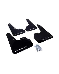 Rally Armor UR Mud Flap Set Black w/White Logo Mazda Mazda 3 10-13- RALL-MF17-UR-BLK/WH