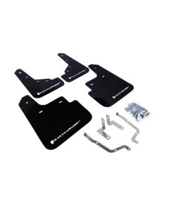 Rally Armor UR Mud Flap Set Black w/White Logo Mazda Mazda 3 14-18- RALL-MF31-UR-BLK/WH