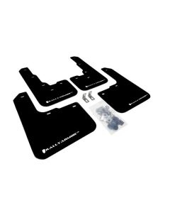 Rally Armor UR Mud Flap Set Black w/White Logo Dodge Dart 13-17- RALL-MF39-UR-BLK/WH