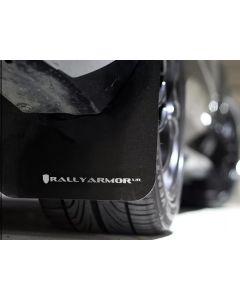 Rally Armor UR Rally Mud Flap Set Black w/White Logo Subaru WRX 08-11- RALL-MF6-UR-BLK/WH