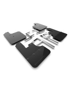 Rally Armor Metallic Black Logo Black Mud Flap Jeep Gladiator JT 2019-2022- RALL-MF84-BLK-MBK