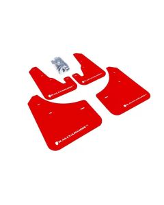 Rally Armor UR Rally Mud Flap Set Red w/White Logo Mazda Mazda 3 04-09- RALL-MF9-UR-RD/WH