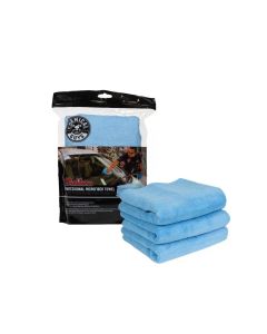 Chemical Guys 3Pack 16inch x 16inch Blue Workhorse Professional Microfiber Towel- CHEM-MICBLUE03