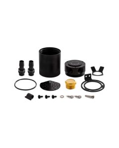 Mishimoto Black 2 Port Compact Baffled Oil Catch Can- MISH-MMBCC-CBTWO-BK