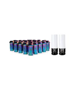 Mishimoto Neo Chrome M12x1.5 Aluminum Locking Lug Nuts Set Ford Bronco 2021+- MISH-MMLG-15-27LNC