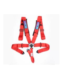 NRG SFI 16.1 5Pt 3 Inch Seat Belt Harness w/Pads Cam Lock Red- NRG-SBH-B6PCRD