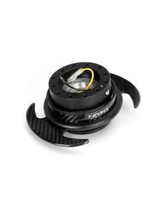 NRG Quick Release Kit - Black Body-Carbon Figer Trim Ring W- Carbon Fiber Handles- NRG-SRK-650CF-1