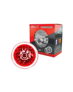 Oracle Lighting Pre-Installed 7" Sealed Beam Halo Red Chevrolet | Ford | Jeep | Dodge | Mazda- ORAC-