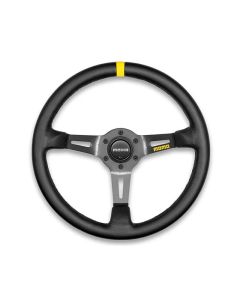 MOMO MOD.08 Black Leather | Black Spoke Steering Wheel- MOMO-R1908/35L