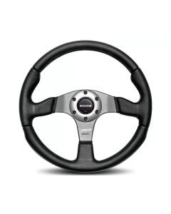 MOMO Race 350mm Black Leather Steering Wheel- MOMO-RCE35BK1B