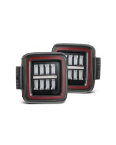 AlphaRex USA NOVA-Series Prismatic LED Tail Lights Black-Red Jeep Wrangler JL 2018-2024 - ALPH-60202