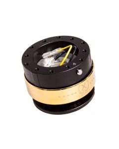 NRG Quick Release Gen 2.0 Black Body Chrome Gold Ring- NRG-SRK-200BK-CG