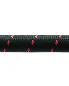 Black & Red Stripe -10AN Nylon Braided Flex Hose 5ft Roll