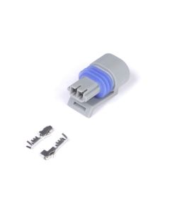 Haltech Delphi 2 Pin GM Style Air Temp Connector Grey Plug & Pins - HT-030410
