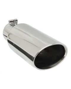 Gibson Round Dual Wall Oval Slash-Cut Tip - 3.5in OD/2.375in Inlet/11in Length - Stainless - 500437