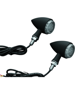 Matte Black LED Turn Lights - Kuryakyn Torpedo 2510
