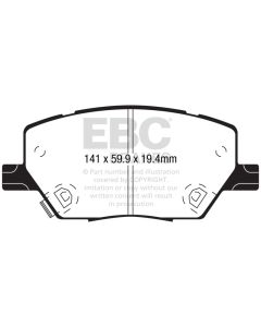 EBC 15+ Fiat 500X 1.4 Turbo Ultimax2 Front Brake Pads - UD1811