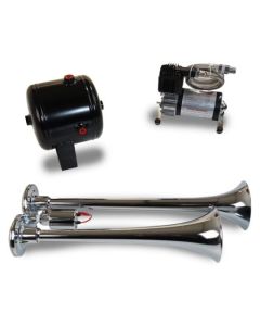 Kleinn Dual Chrome Horn Kit w/ 120 PSI Air Compressor / 0.5 gal Air Tank - HK2