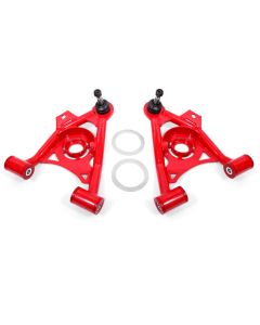 BMR 79-93 Mustang Fox Lower Control A-Arm Front w/ Spring Pocket/Tall Ball Joint - Red - AA037R