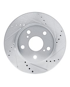 R1 13-19 Toyota Hilux (Mexico) Front Right Drilled & Slotted Silver Brake Rotor - 631-92042R