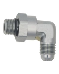 DeatschWerks 6AN ORB Male Swivel to 90-Degree 6AN Male Flare - Anodized DW Titanium - 6-02-0414